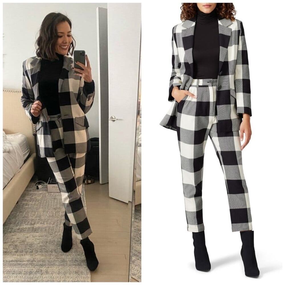 Mara Hoffman Tatum Jacket Blazer Gingham Plaid Size XS Extra Small
